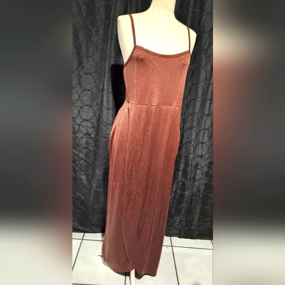 NWT Pretty little things Chocolate spaghetti strap evening dress - Picture 7 of 10